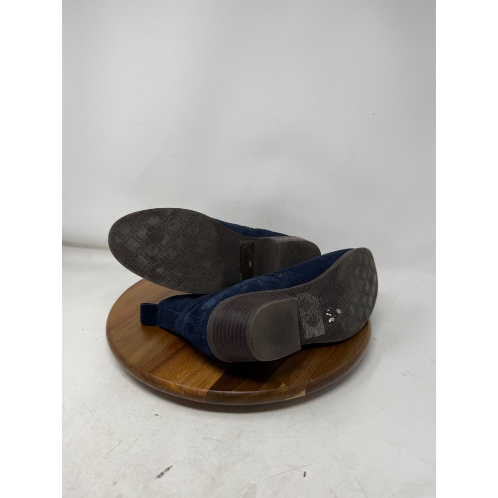 Vionic Roseland Navy Blue Suede Ankle Boots Womens 10 Wide Block Heel Zip Bootie - Picture 7 of 8
